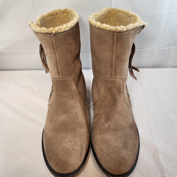 Sporto Western Boot Faux Fur Woman Size 8.5 Brown - Picture 2 of 9